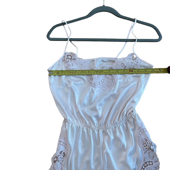 Vintage Pale Pink Lace Romper Teddy | Coquette Lingerie Sleepwear Small feminine - Picture 10 of 10